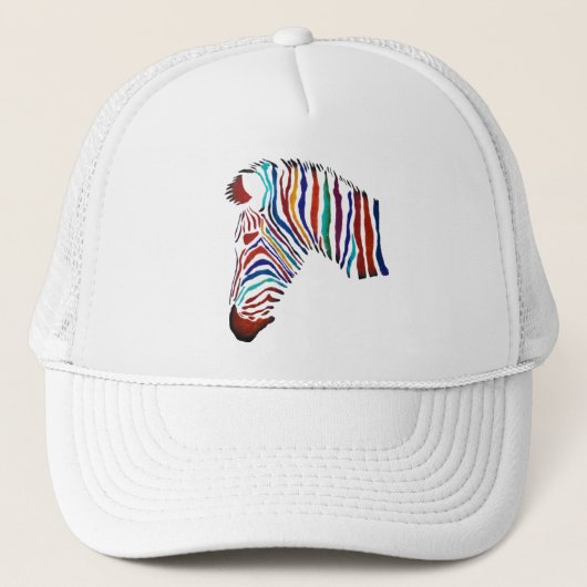Elektrische Zebra. Trucker Pet (Voorkant)