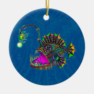 Elektrische zeevis keramisch ornament
