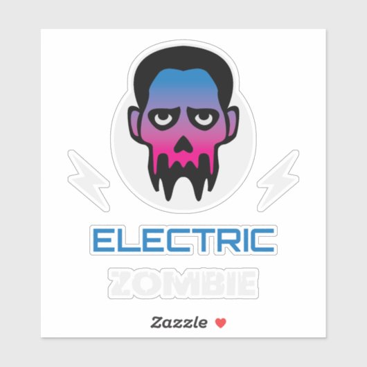 Elektrische Zombie Neon Sticker (Vel)