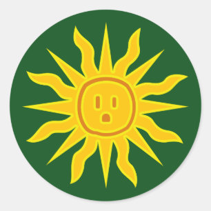Elektrische zon ronde sticker