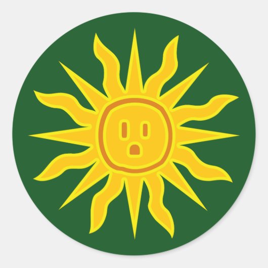 Elektrische zon ronde sticker (Voorkant)