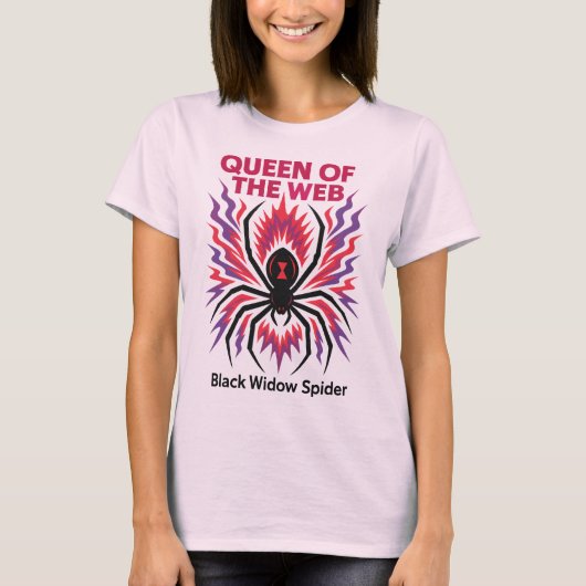 Elektrische Zwarte Weduwe Spin T-shirt (Voorkant)