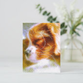 Elektriserende Puppy King Charles Spaniel Ansichtk Briefkaart (Staand voorkant)