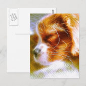 Elektriserende Puppy King Charles Spaniel Ansichtk Briefkaart (Voorkant / Achterkant)