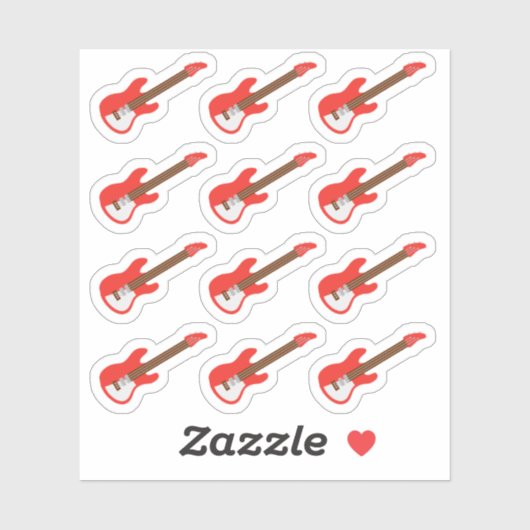 Elektro Gitaar Muziek Lessen Herinnering Bujo Plan Sticker (Vel)