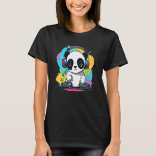 Elektro muziek Panda DJ Techno EDM Festival T-shirt