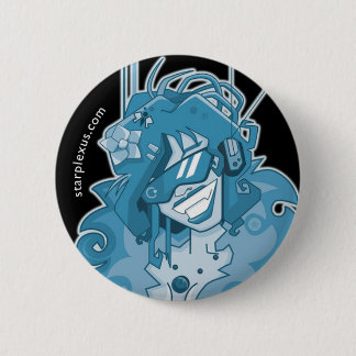 elektroblauwe knop ronde button 5,7 cm