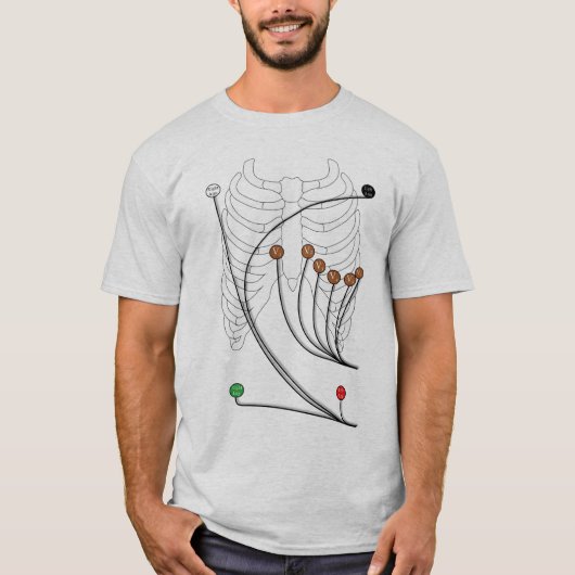 Elektrocardiogram EKG / ECG-hoofden - een gezond h T-shirt (Voorkant)