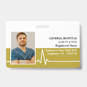 Elektrocardiogram, foto medische ID-badge Badge