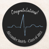 Elektrocardiogram Ronde Kartonnen Onderzetter (Voorkant)