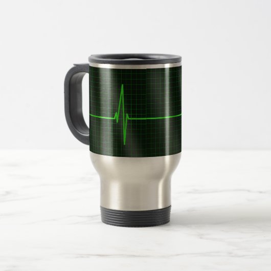 Elektrocardiogram Waves Travel Mug Reisbeker (Voorkant links)