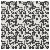  elektrogitaar Black & White Music Theme Stof (Swatch)