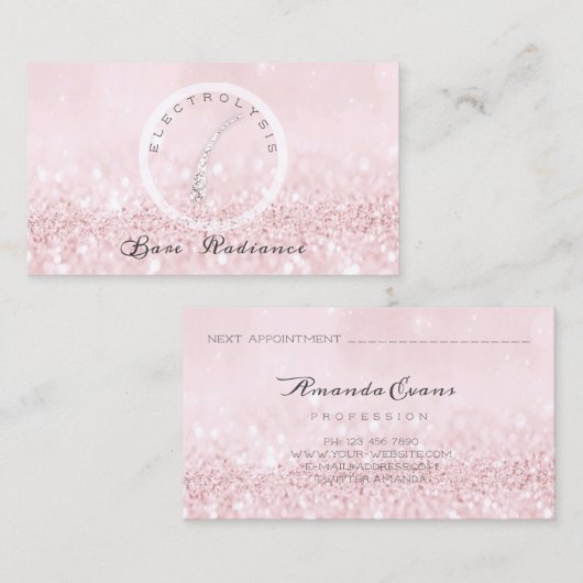 Elektrolyse Haarverwijdering Afspraak Roze Wow Afsprakenkaartje (Voorkant / Achterkant)