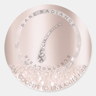 Elektrolyse Haarverwijdering Blush Roos Grey Pearl Ronde Sticker