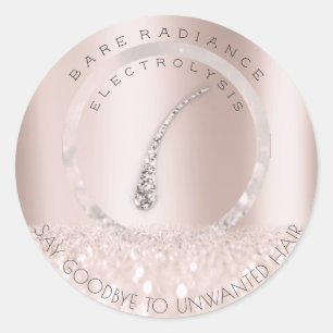Elektrolyse Haarverwijdering Blush Roos Grijs Ronde Sticker