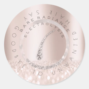 Elektrolyse haarverwijdering Blush Roos Logo Ronde Sticker