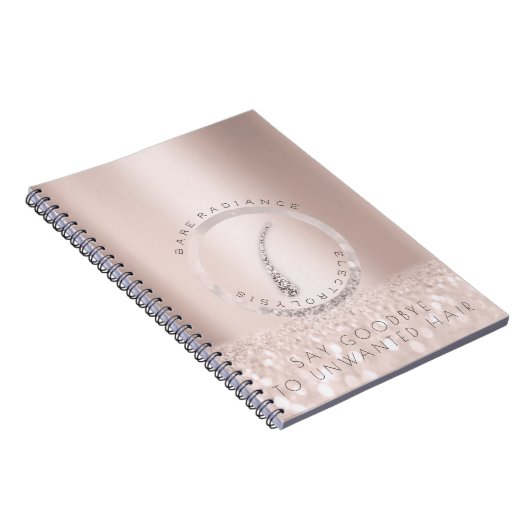 Elektrolyse Haarverwijdering Roos Logo Glitter Mer Notitieboek (Rechterzijde)