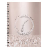 Elektrolyse Haarverwijdering Roos Logo Glitter Mer Notitieboek (Voorkant)