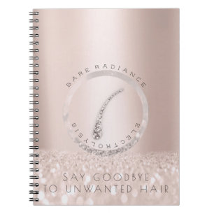 Elektrolyse Haarverwijdering Roos Logo Glitter Mer Notitieboek
