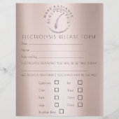 Elektrolysis Depilisatie Liability Waiver Release Flyer (Voorkant)