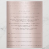 Elektrolysis Depilisatie Liability Waiver Release Flyer (Achterkant)