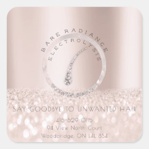 Elektrolysis haarverwijderend Roos grijs1 Vierkante Sticker
