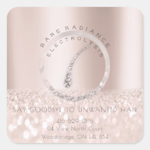 Elektrolysis haarverwijderend Roos grijs2 Vierkante Sticker