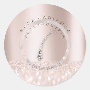 Elektrolysis haarverwijdering Blush Roos Logo1 Ronde Sticker