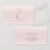 Elektrolysis haarverwijderingsfunctie Blush Pink Afsprakenkaartje (Voorkant / Achterkant)