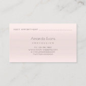 Elektrolysis haarverwijderingsfunctie Blush Pink Afsprakenkaartje (Achterkant)