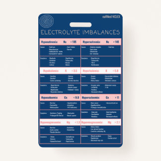 Elektrolytenonevenwichtigheden Snelle referentie B Badge
