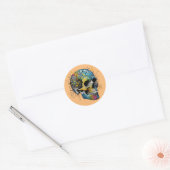 Elektromechanische schedel ronde sticker (Envelop)