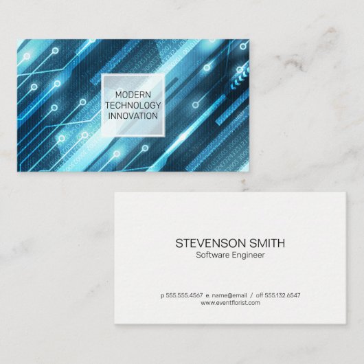 Elektronica | Codeur | Programmeur | Software  Visitekaartje (Voorkant / Achterkant)