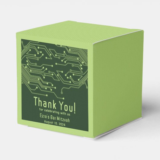 Elektronica Computer Circuit Board Bar Mitzvah Bedankdoosjes (Achterkant)