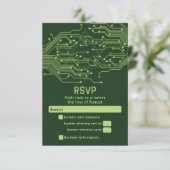 Elektronica Computer Circuit Board Bar Mitzvah RSVP Kaartje (Staand voorkant)