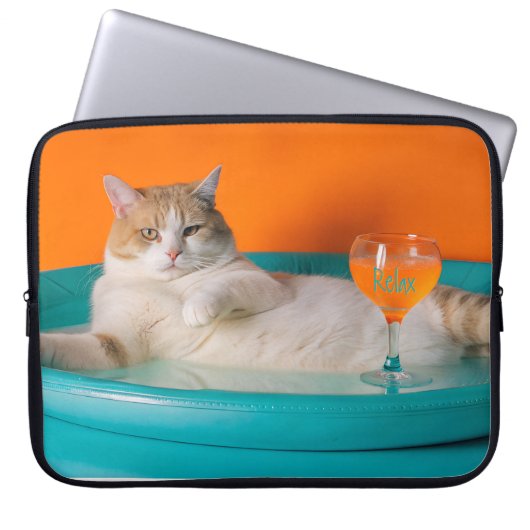 Elektronica Tas lichte tas met een kat liggend (Voorkant)