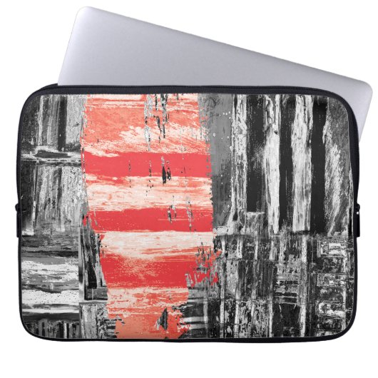 Elektronica Tas – Rood Pulse Abstract Ontwerp (Voorkant)