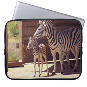 Elektronica Tas- Zebra Moeder & Baby Laptop Sleeve