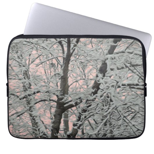 Elektronicatas Big Tree in Snow Laptop Sleeve (Voorkant)