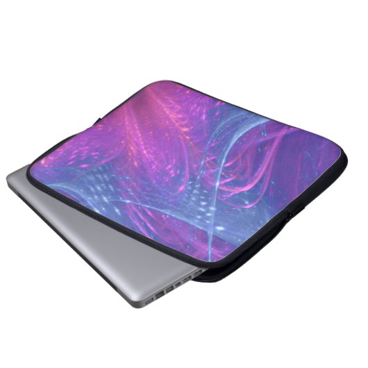 Elektronicatas Blue Magenta Asymmetric Fractal Laptop Sleeve (Voorkant onderkant)