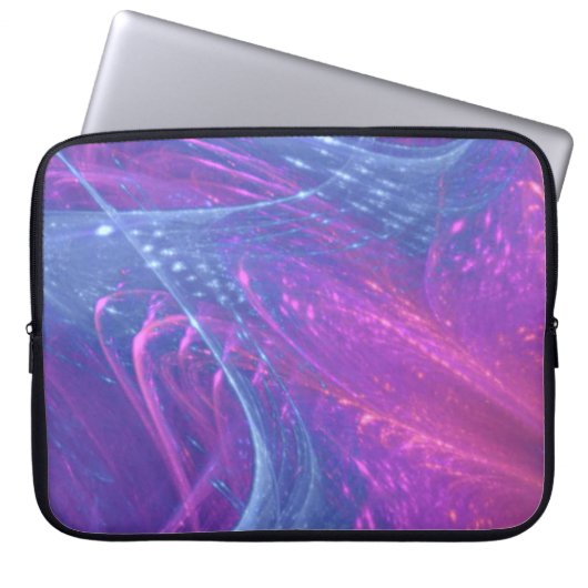 Elektronicatas Blue Magenta Asymmetric Fractal Laptop Sleeve (Voorkant)