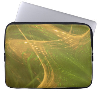 Elektronicatas Groen Geel Asymmetrisch Fractal Laptop Sleeve