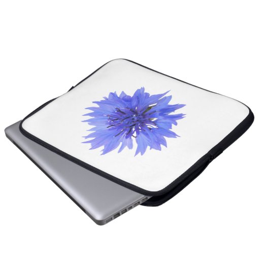 Elektronicatas met blauw korenbloemontwerp laptop sleeve (Voorkant onderkant)