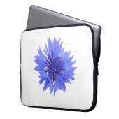 Elektronicatas met blauw korenbloemontwerp laptop sleeve (Voorkant Links)