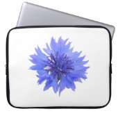Elektronicatas met blauw korenbloemontwerp laptop sleeve (Voorkant)