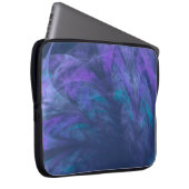 Elektronicatas Transparante Blauwe Petals Fractal Laptop Sleeve (Voorkant Rechts)