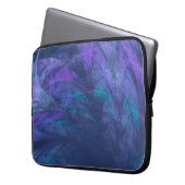Elektronicatas Transparante Blauwe Petals Fractal Laptop Sleeve (Voorkant Links)