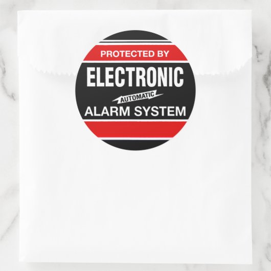 Elektronisch alarmsysteem ronde sticker (Tas)