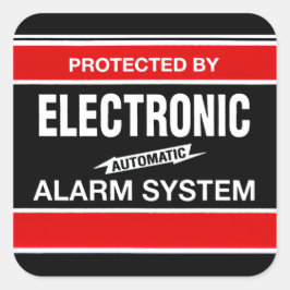 Elektronisch alarmsysteem vierkante sticker