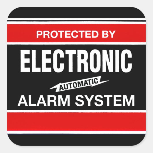 Elektronisch alarmsysteem vierkante sticker (Voorkant)